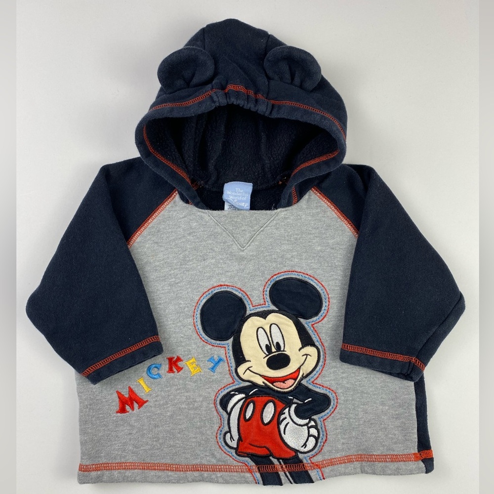 Disney Mickey Mouse 3D Ears Sweatshirt Hoodie Size 24 M - Picture 9 of 9